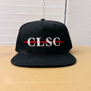 CLSC Black Snapback Hat Red Stripe Embroidered Logo Streetwear Cap💎